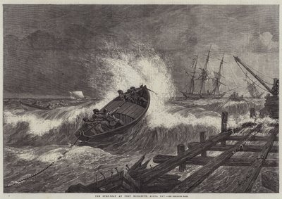 Łódź surfingowa w Port Elizabeth w zatoce Algoa autorstwa William James Linton